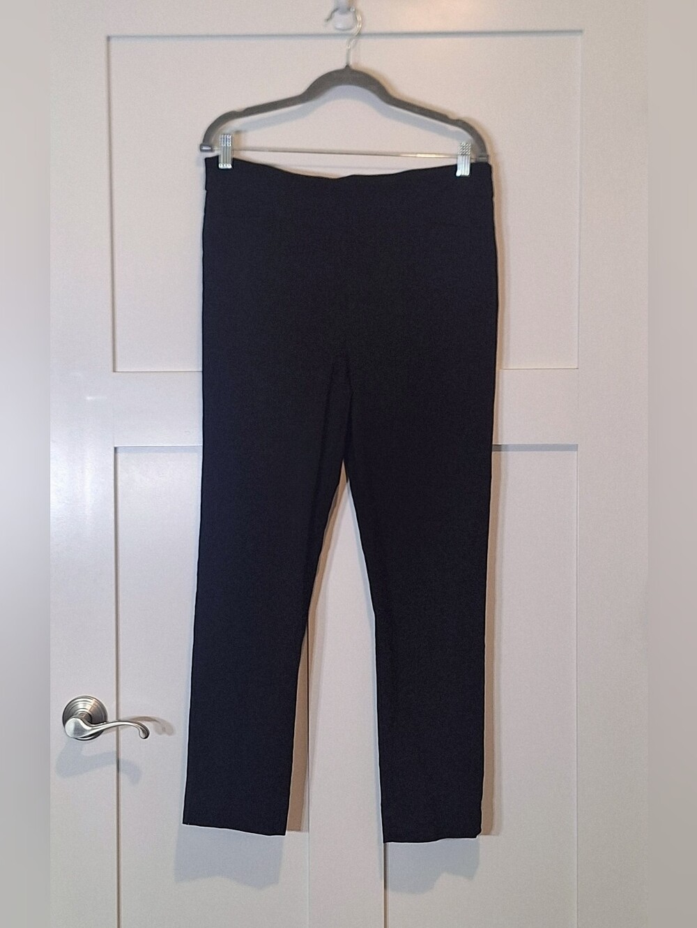 Chico's Brigitte Slim Ankle Pants Black Pull On Stretch Slimming Size 12